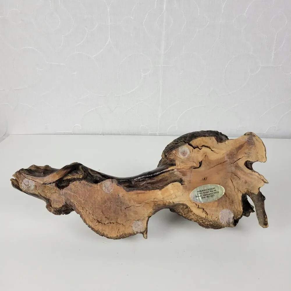 Vintage Burl Root Oil Candle Lamp Glass Lantern Wood Base Retro MCM Decor